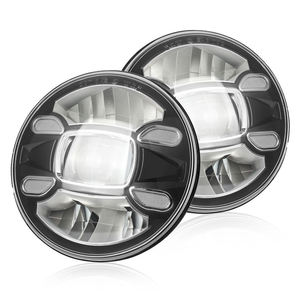 Car 7&quot; Inch Round Led Headlight Hi-low Beam Headlamp Kits for <strong>Jeep</strong> Wrangler Jk Tj <strong>Cj</strong> Motorcycle