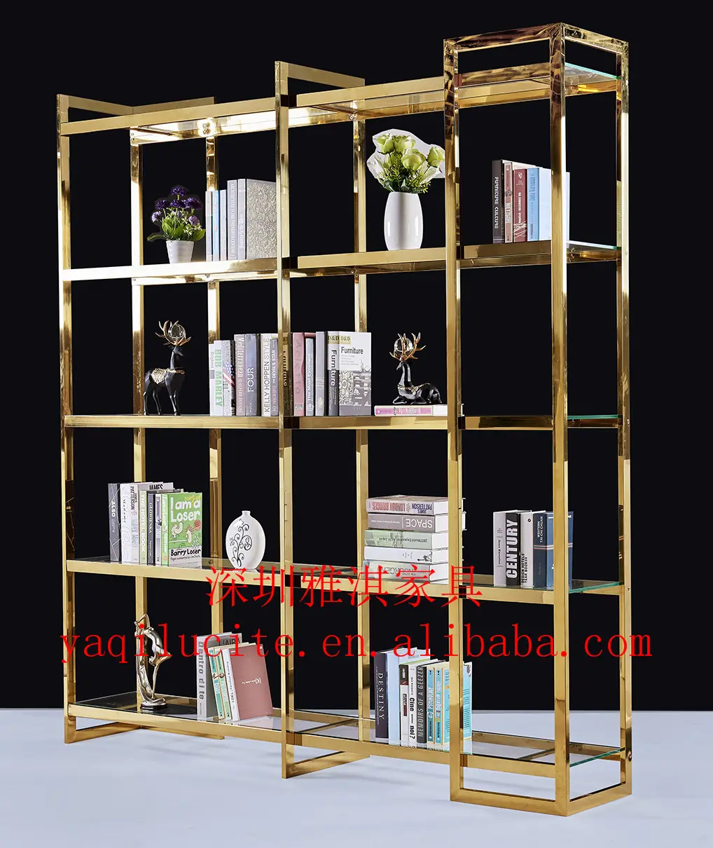 Diseño moderno de alta calidad de la librería de la habitación de libro de metal estante de libro