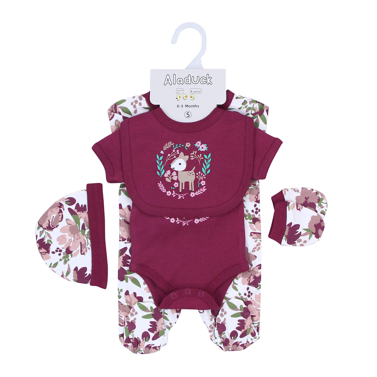 Ropa de bebé con diseño de ciervo sika.