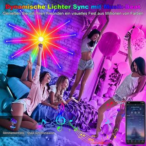 Holiday Music Sync <strong>Led</strong> Fireworks Light Strip RGB Remote Control Nightlights Decorations Room Decor Lamp for Home - Product Image 3