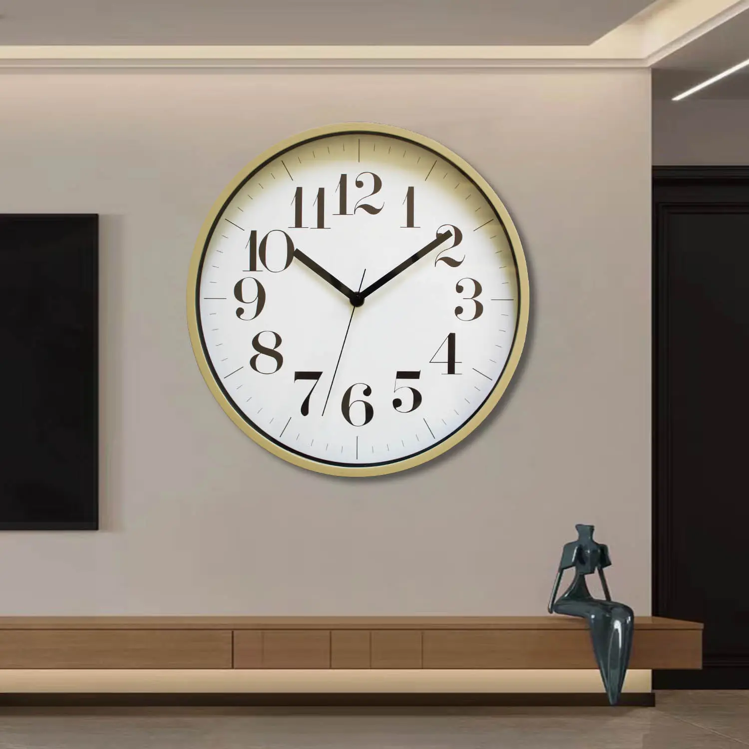 12 pouces simple vente chaude horloge murale circulaire grand numérique moderne bureau école pratique horloge murale décorative