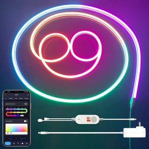 RGB светодиодный неоновый светильник с поддержкой Bluetooth, 16 миллионов цветов «сделай сам», диммер, 10 футов, неоновые огни для спальни, гостиной - Product Image 5