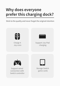 6 In 1 for Nintendo Switchコントローラー充電ドックジョイスティック2ゲームカード充電器スタンド (個別のLEDインジケーター付き) - Product Image 5
