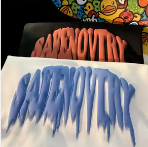 Áo thun chất lượng cao 250 gsm in nổi 3D tùy chỉnh, kiểu vintage acid-wash, dáng rộng, trễ vai, bán buôn, áo thun nam 250 gsm - Product Image 3