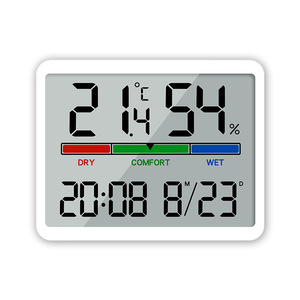 Schermo magnetico LCD sveglia digitale grande schermo data Display di umidità Multi-funzionale scrivania frigorifero montato a parete - Product Image 4