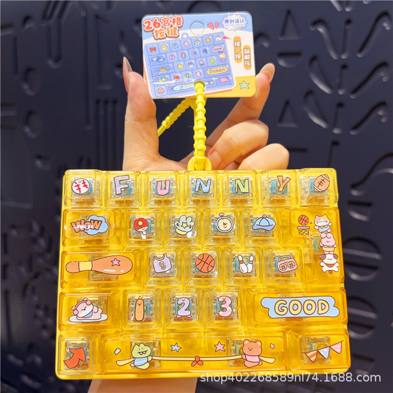 Fun sports 26-cell keyboard keycap-transparent yellow
