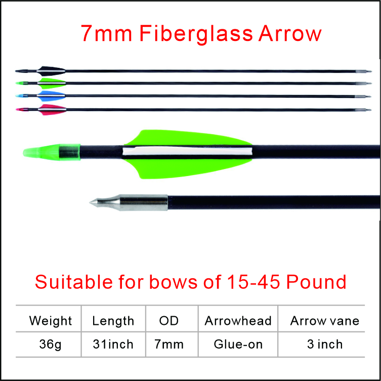 7mm Fiberglass Arrow