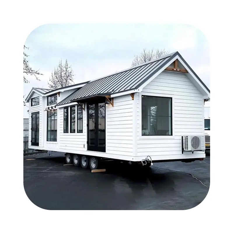 20ft nhà máy giá khách sạn Pod Chassis Cắm Trại Di động Tiny nhà trên bánh xe trailer nhà với phòng tắm