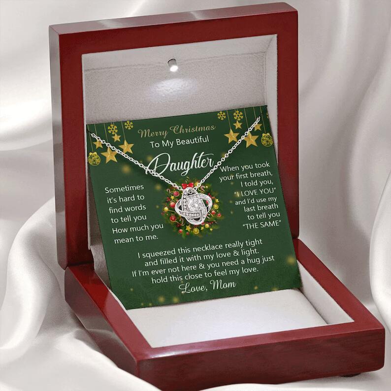 Four-Leaf Clover Necklace + High-End Solid Wood Gift Box