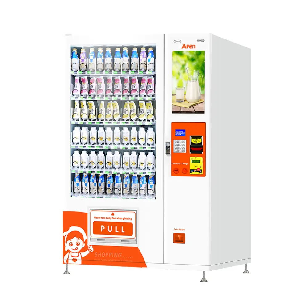 Автоматический торговый автомат AFEN для молока и чая, торговый автомат для молока оптом