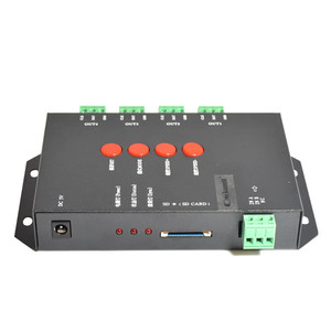 4000 пикселей T4 T-4000 SD Card пикселей контроллер для WS2801 WS2812B WS2811 LPD8806 цветных (RGB) светодиодных лент лампа программный контроллер