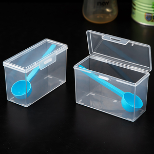 Caja de almacenamiento de cuchara de leche en polvo PP multifuncional, contenedor de plástico transparente Rectangular portátil, tamaño pequeño - Product Image 3