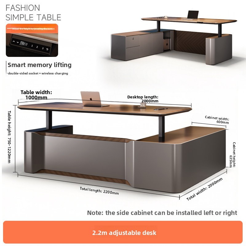 2.2m height adjustable desk