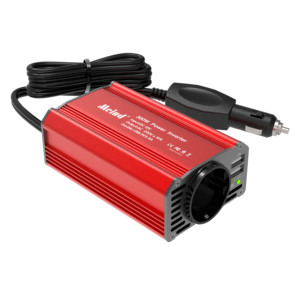 Convertidor Meind de CC a CA de 300W, salida de 2CA, 2USB, entrada de 12 voltios a salida de 110V, onda sinusoidal de 600W, potencia máxima, Uso automotriz