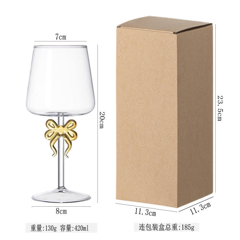 Verre à vin nœud jaune