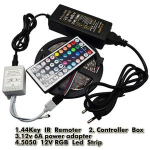 Kısılabilir RGB 12V led bant seti ile güç, denetleyici, led şerit rgb 5050 - Product Image 5