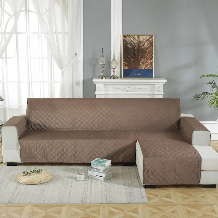 Funda de sofá elástica protectora para mascotas de buena calidad, juego de funda de sofá de esquina impermeable de poliéster para sala de estar
