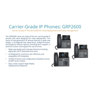 2 linee, 4 account SIP, essenziale IP Phone Grandstream GRP2602P con funzione di copertura insonorizzata - Product Image 6