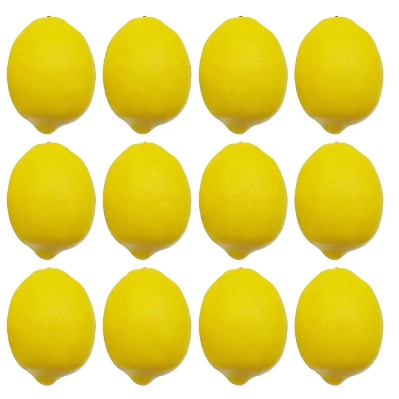 Frutta di limone di plastica artificiale realistica a buon mercato all'ingrosso per la decorazione