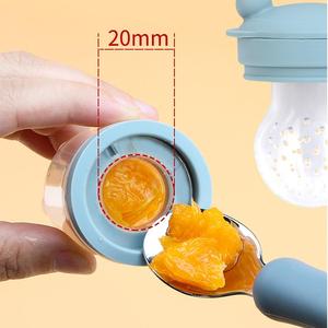 New Arrival BPA-free Silicone bé núm vú <span class=keywords><strong>Teether</strong></span> mềm Trái Cây Rau Feeder tái sử dụng hai-in-one thiết kế 0-12 tháng thư - Product Image 5