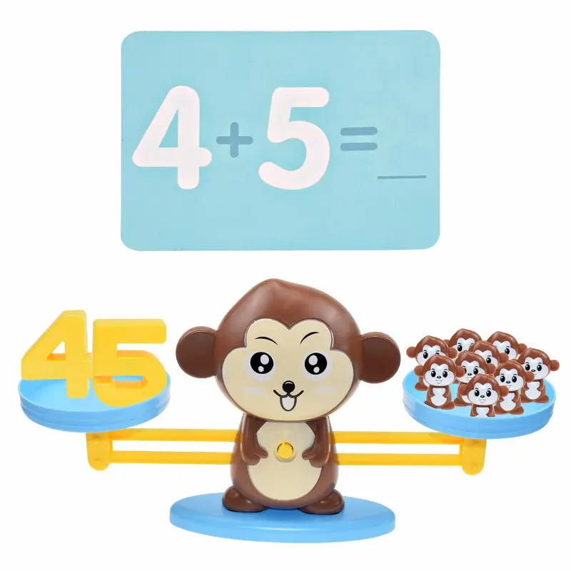Juguete de matemáticas para niños, balanza de equilibrio Digital de monos, juguetes educativos de matemáticas, juego de mesa de números, juguetes de aprendizaje