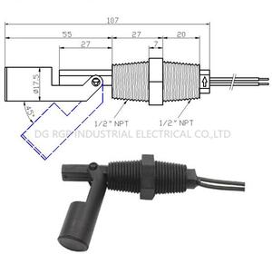 Sensor de nivel de agua montado lateralmente, interruptor de nivel de flotador de lengüeta de 10W, Sensor de nivel de líquido de plástico con conector - Product Image 2