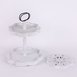 家用木制托盘双层西式小吃托盘带手柄 - Product Image 3