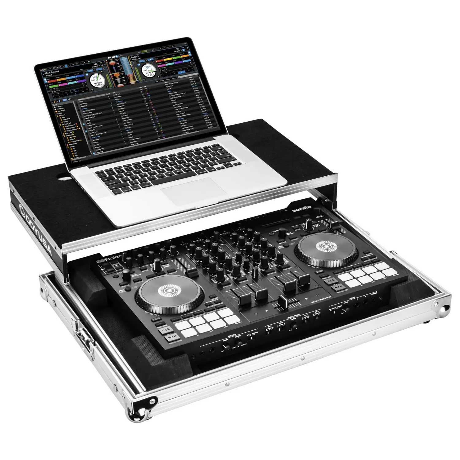 Heavy Duty DJ Controller Flight Case Caja de almacenamiento de transporte de aluminio con Glide Shelf Flight Case