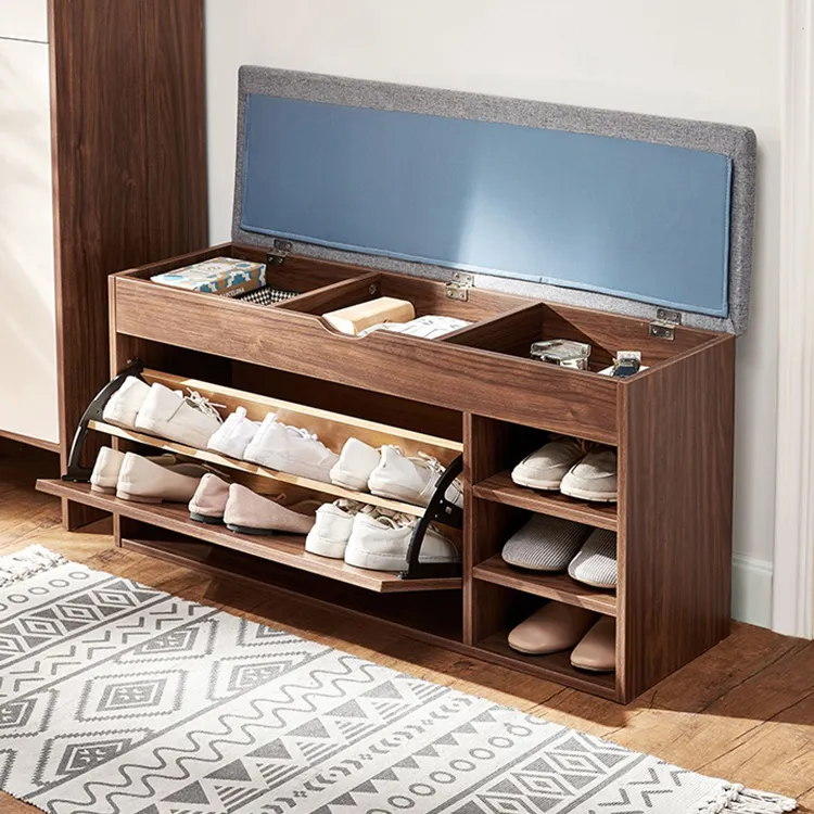 Ekintop-mueble para sala de estar, armario de zapatos de desinfección, banco, Zapatero de madera, estante de diseño