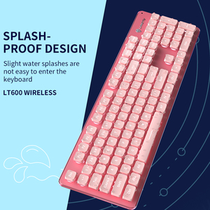 OEM-teclado de máquina de escribir Retro, teclado inalámbrico RGB colorido para juegos, 2,4g, óptico, USB, combinación de ratón - Product Image 2