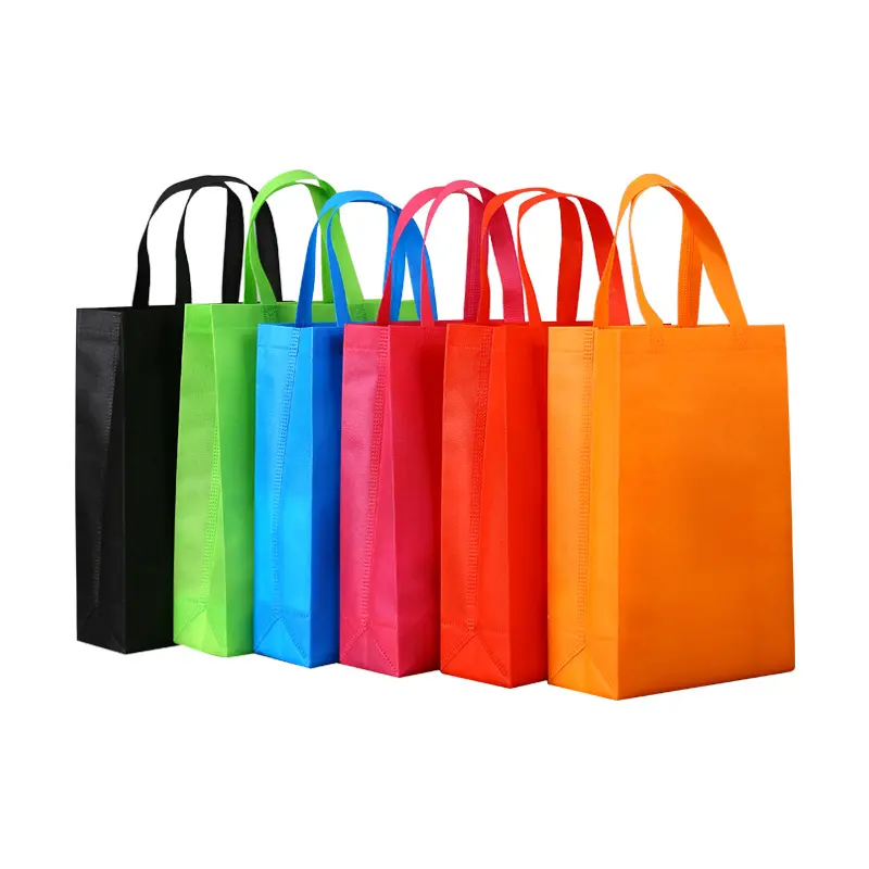 Ecyclable-Bolso grande plegable para compras, bolsa de mano no tejida con estampado promocional