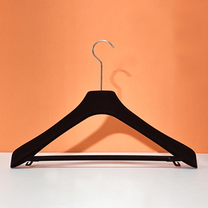 Appendiabiti con Logo personalizzato all'ingrosso di alta qualità appendiabiti in velluto nero appendiabiti per pantaloni appendiabiti con gancio rotondo