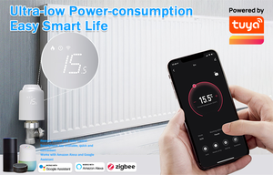 TRV601 светодиодный экран ультра-малой мощности Zigbee умное еженедельное Программирование беспроводной комнатный радиатор термостатический клапан - Product Image 2