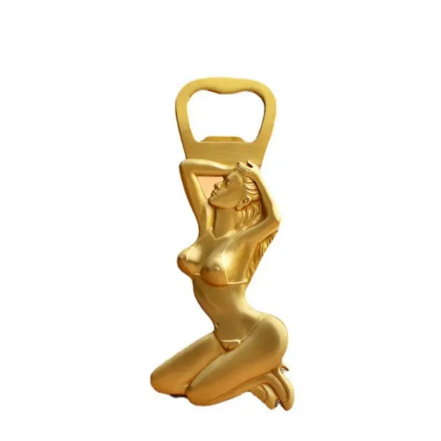 Apribottiglie per vino umanoide creativo in ottone dorato porta il ciondolo per bottiglia chiave apribottiglie per le dita