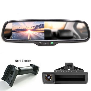 IPoster 4.3'' <strong>LCD</strong> Rearview Mirror <strong>Display</strong> AHD Fisheye Tailgate Handle Reversing Camera for BMW 3 5 Series X5/6 E60/70/E82/E90 - Product Image 1