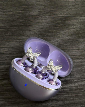 Streamer purple + earrings