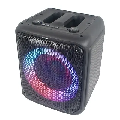 New style design 8'' digital active speaker box entertainment music sound portable trolley karaoke speaker with light