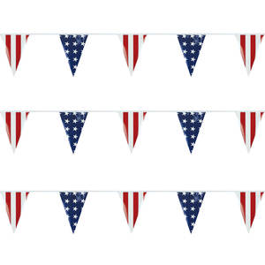 Banderines de plástico para fiesta, banderines triangulares de poliéster, pancarta de cuerda, venta al por mayor - Product Image 2