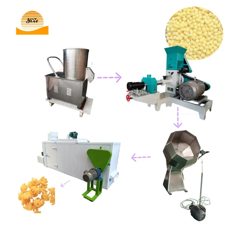 Machine de séchage de casse-croûte assaisonnement alimentaire extrudeuse automatique d'alimentation de poisson machine à souffler de maïs machine d'extrudeuse ligne de production alimentaire