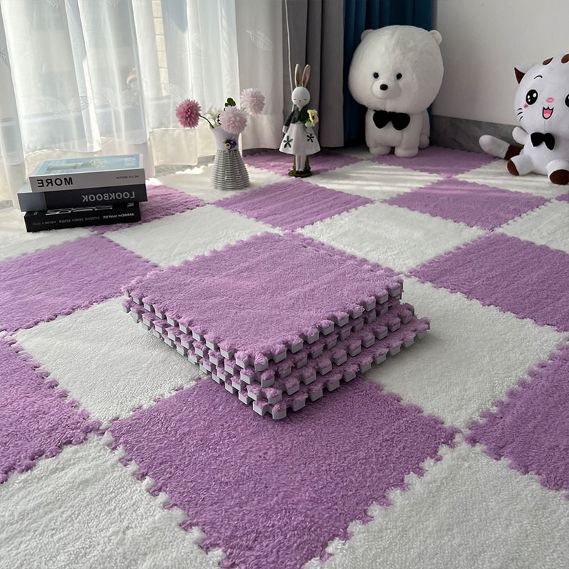 Purple and white-with edge trim
