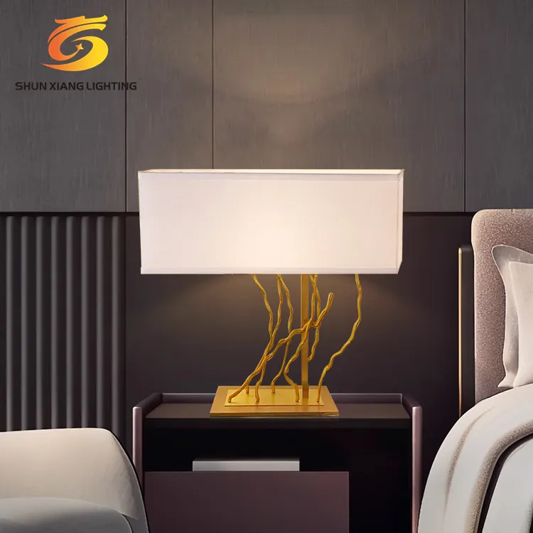 Shunxiang OME ODM Design creativo per interni elegante lampada da tavolo a Led in marmo nero decorativo