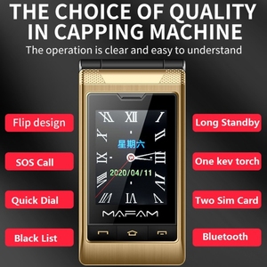 Mafam F10 çift ekran Flip telefon 2.8 inç dokunmatik ekran + 2.4 inç 5900mAh pil desteği FM, SOS, GSM, aile numarası çift SIM - Product Image 3