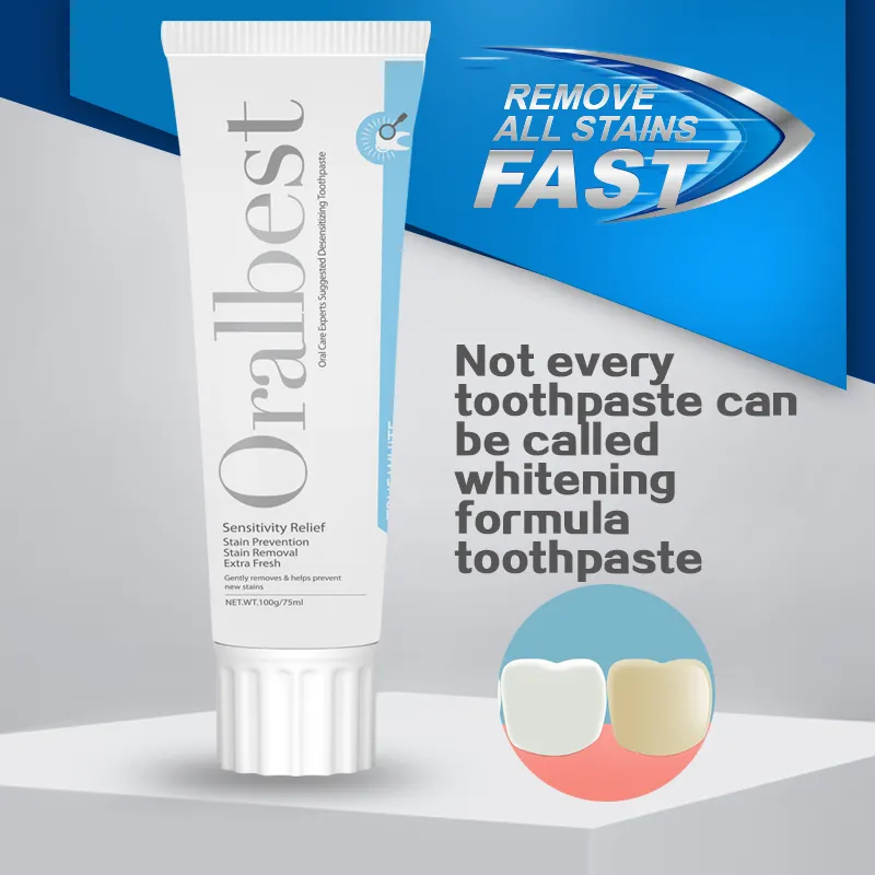 Oralbest rimuovi macchie Ture dentifricio sbiancante naturale per adulti