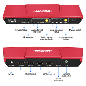 HDMI 分离器集线器切换台多 3 端口 hdmi 开关与音频 extractor 器 - Product Image 5