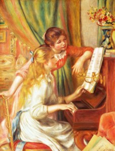 Tái tạo của pierre-auguste Renoir jeune fille AU <span class=keywords><strong>Piano</strong></span>-in nghệ thuật thân thiện với môi trường với đế và khung hỗ trợ vải - Product Image 6