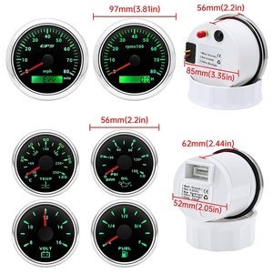 52mm siyah Faceplate kırmızı Pointer araç yakıt seviyesi ölçer Volt ölçer 85mm takometre MPH C BAR çin'de yapılan - Product Image 4