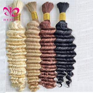 Boho örgü derin kıvırcık için toptan insan saçı derin dalga hiçbir atkı brezilyalı Remy saç ekleme 100 gram özelleştirilmiş renk olabilir - Product Image 4