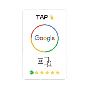 Venta caliente Social Media QR Code NTAG213 RFID NFC Google Review Card Acrílico Variable Material de PVC 13,56 MHz Frecuencia para pago - Product Image 4