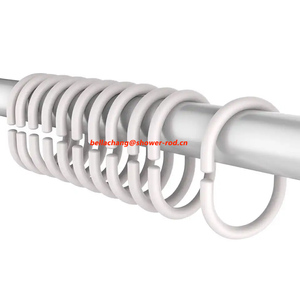 Phòng tắm Rod C Shaped Trắng/rõ ràng nhựa rèm tắm Nhẫn <span class=keywords><strong>Hooks</strong></span> cho văn phòng Phòng phòng ngủ lều Windows Rèm Hanger - Product Image 3