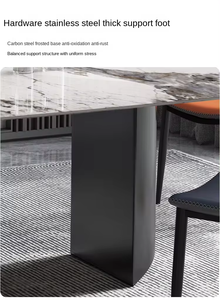 豪华长方形餐桌配大象白石板高档家居家具网红设计餐饮 - Product Image 4